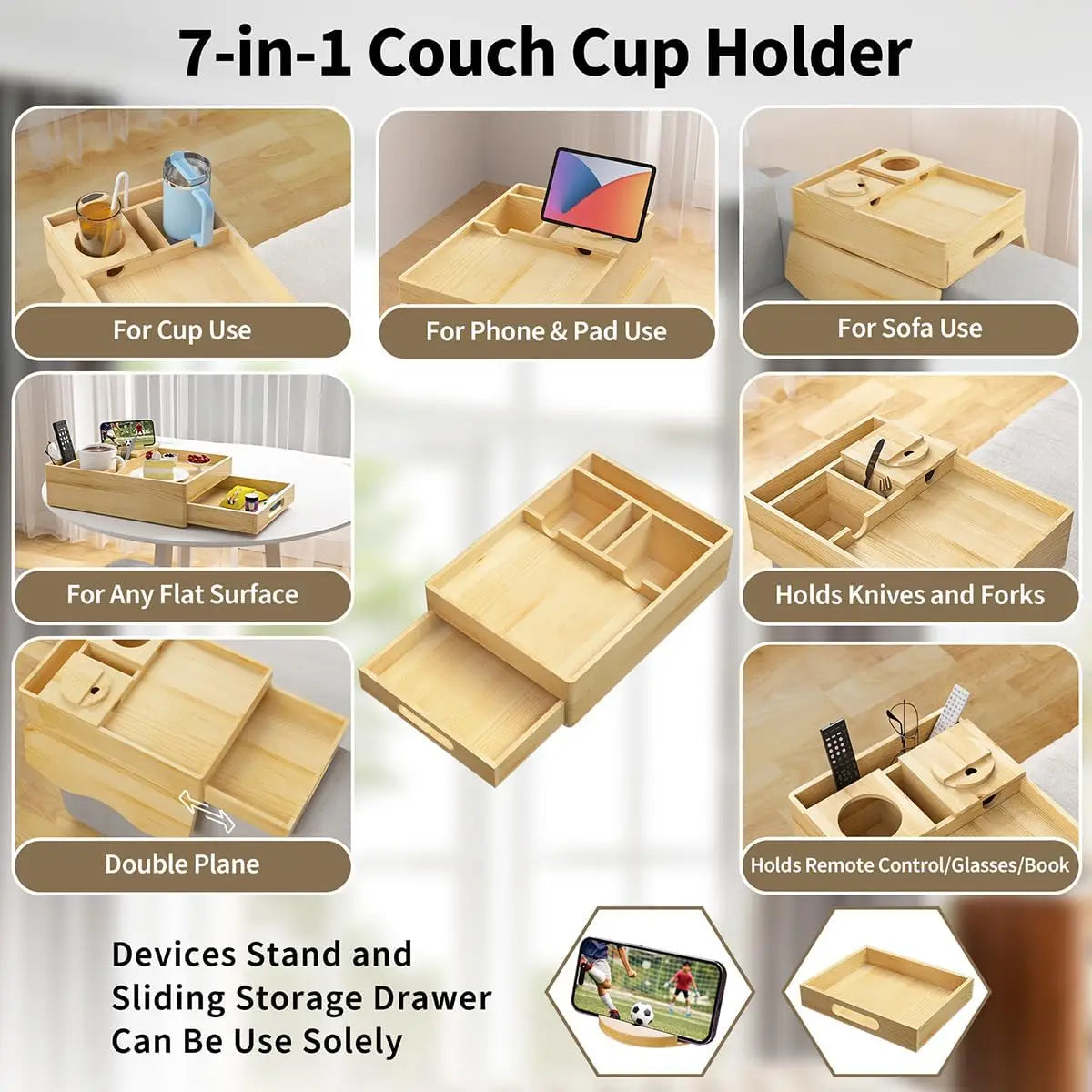 Grip & Sip Sofa Tray
